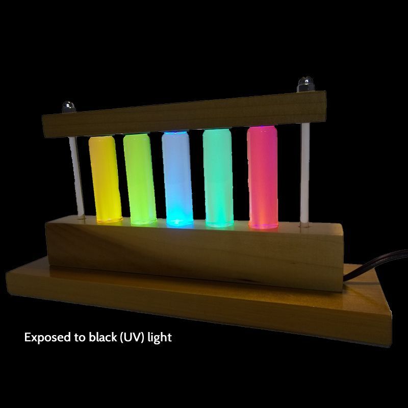 Fluorescent Liquids with Built-In UV Light